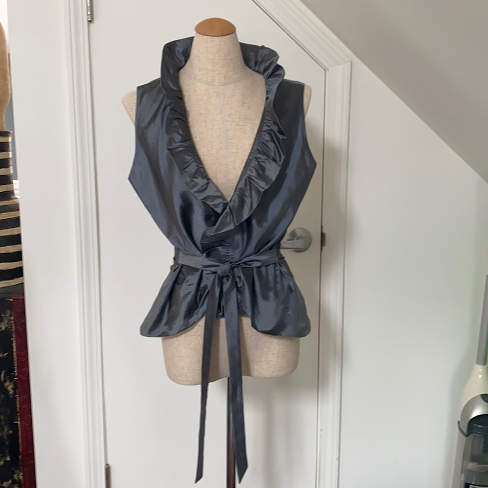 NWT!! Elizabeth Gillett Silk Taffeta Wrap Top